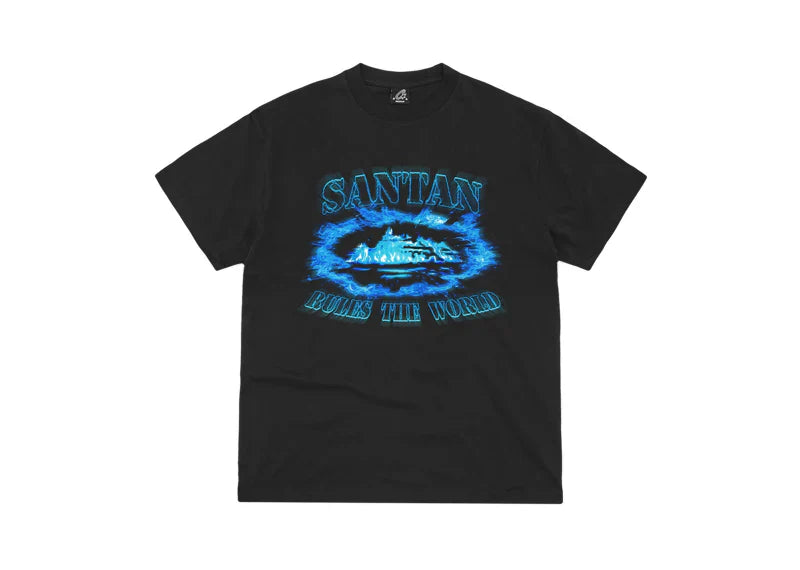 Corteiz x Santan Dave Alcatraz Black Blue Tee