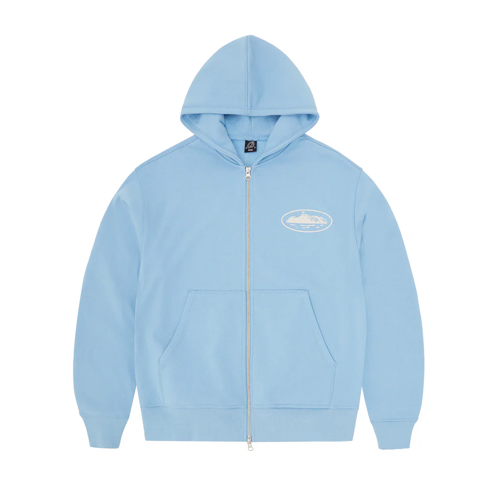 Corteiz ISLAND PUFF PRINT ZIP HOODIE [BABY BLUE]