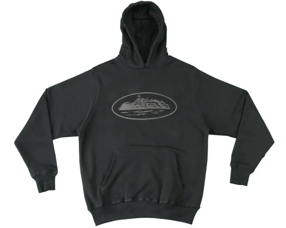Corteiz Alcatraz Hoodie Triple Black